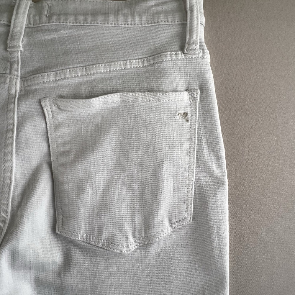 Madewell White High Rise Skinny Jeans Button Fly Raw Hem Womens Size 27 - Picture 6 of 13